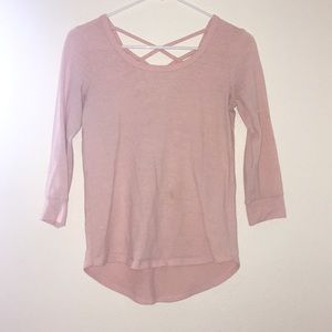 Cross-back long sleeve shirt